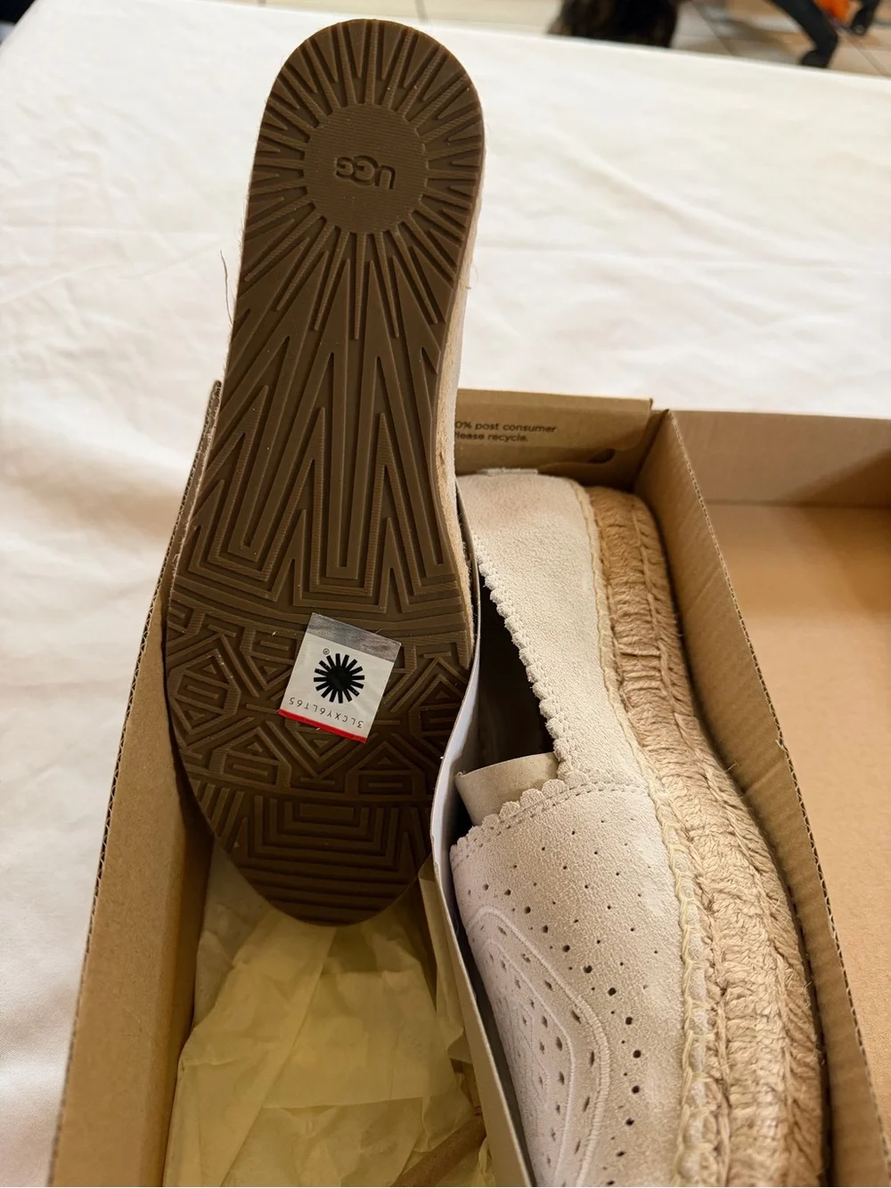 UGG Women’s Slip-On Espadrille in Light Beige 6.5